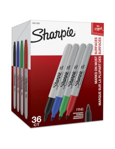 Marcadores Permanentes Sharpie, Punta Fina, 36 Colores Variados