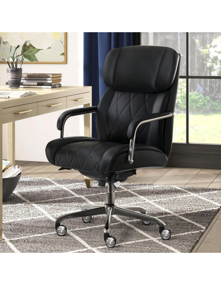 Silla de Oficina Ergonómica La-Z-Boy Sutherland Cuero Negro