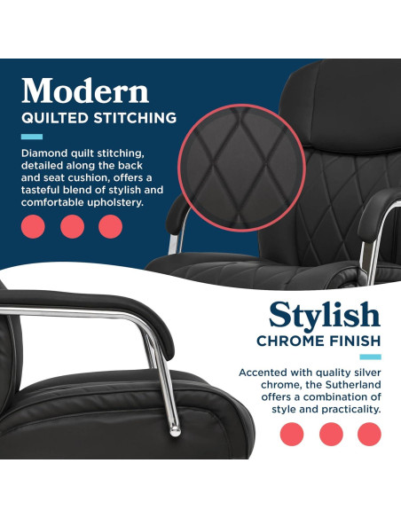 Silla de Oficina Ergonómica La-Z-Boy Sutherland Cuero Negro