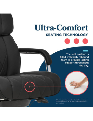 Silla de Oficina Ergonómica La-Z-Boy Sutherland Cuero Negro