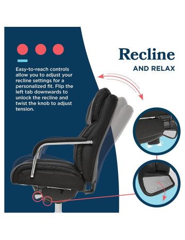 Silla de Oficina Ergonómica La-Z-Boy Sutherland Cuero Negro