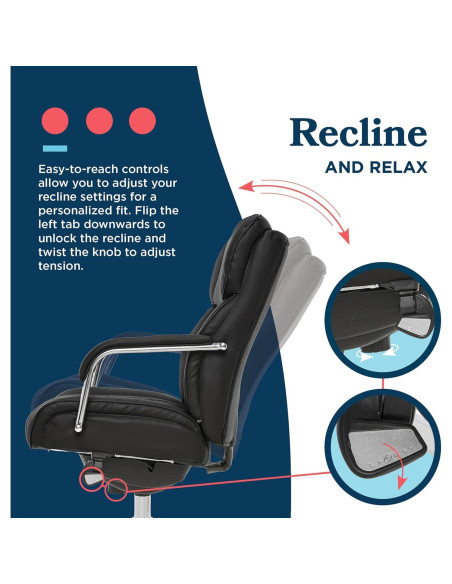 Silla de Oficina Ergonómica La-Z-Boy Sutherland Cuero Negro
