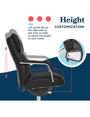Silla de Oficina Ergonómica La-Z-Boy Sutherland Cuero Negro