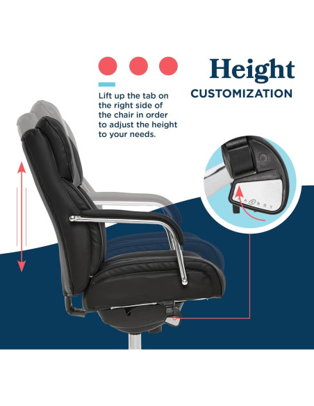 Silla de Oficina Ergonómica La-Z-Boy Sutherland Cuero Negro