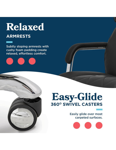 Silla de Oficina Ergonómica La-Z-Boy Sutherland Cuero Negro