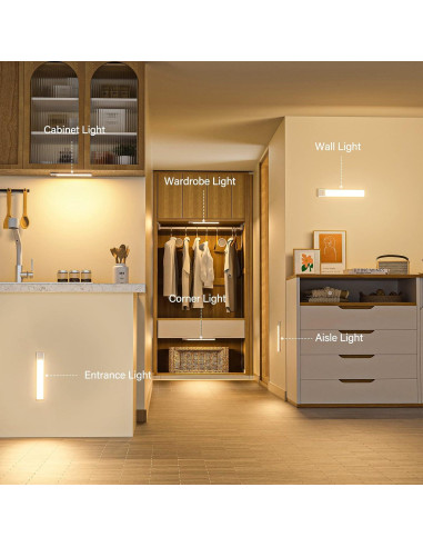 Paquete de 3 Luces Bajo Gabinete DEALGADGETS 32 LED Recargables