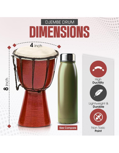 Tambor Djembe BND TOP 10.67x20.32 cm Piel de Cabra