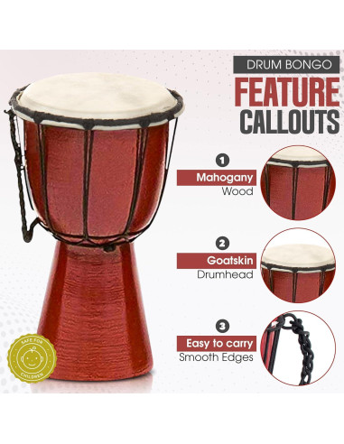 Tambor Djembe BND TOP 10.67x20.32 cm Piel de Cabra