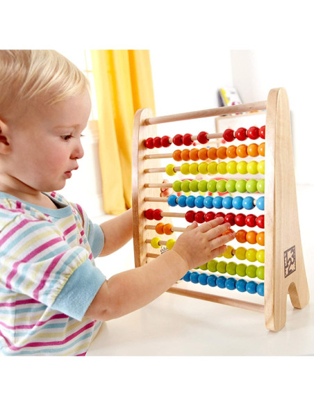 Ábaco de Cuentas Arcoíris Hape - 10 Filas, 5 Colores, 90g