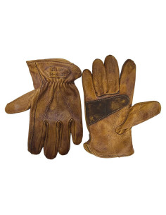 Guantes de Cuero de Motocicleta ZILON Vintage XL Marrón