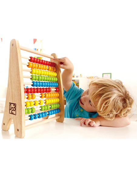 Ábaco de Cuentas Arcoíris Hape - 10 Filas, 5 Colores, 90g