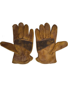 Guantes de Cuero de Motocicleta ZILON Vintage XL Marrón 2
