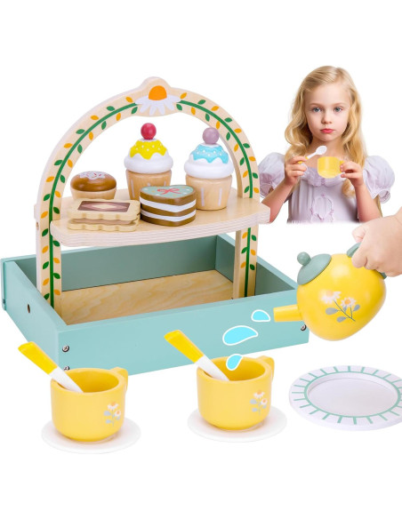 Juego de Té de Madera Hysagtek para Niños 1.21 kg Juego de Té de Madera Hysagtek para Niños 1.21 kg