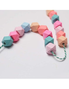 Perlas de Madera DAHI 15mm 70pcs Geométricas para Joyería DIY 2