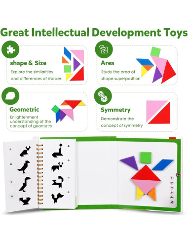 Juego de Rompecabezas Tangram Magnético Kizh - 14 Piezas