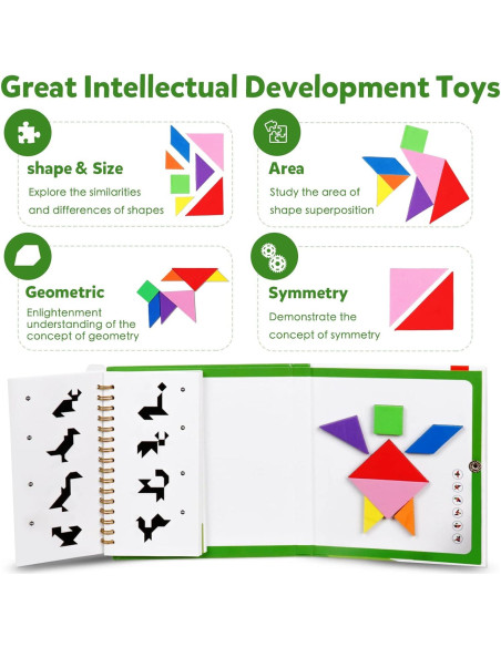 Juego de Rompecabezas Tangram Magnético Kizh - 14 Piezas