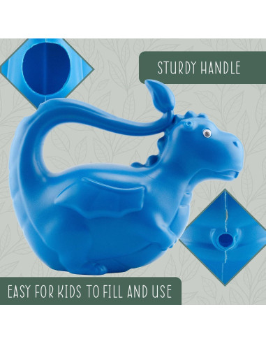 Regadera Infantil Dragón Azul Esterno 0.95L para Jardinería