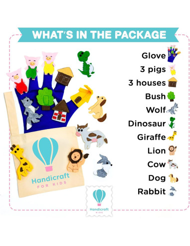 Juego de 14 Marionetas de Mano Handicraft para Niños