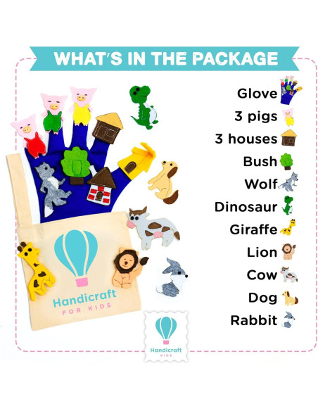 Juego de 14 Marionetas de Mano Handicraft para Niños