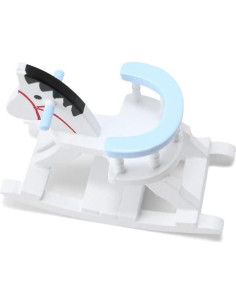 Silla Mecedora Miniatura Cutemini 1:12 Madera Azul 2