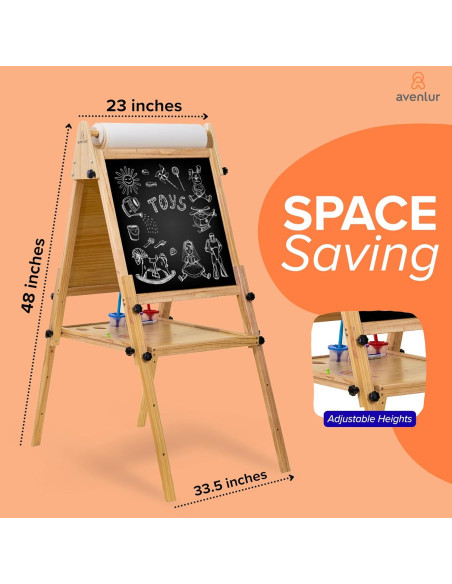 Caballete Ajustable Avenlur de Madera Plegable para Niños