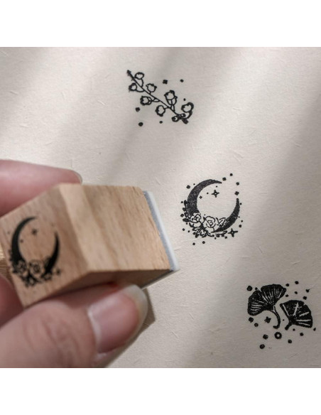 Juego de 16 Sellos de Goma Montados en Madera YGONTAK