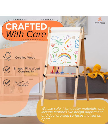 Caballete Ajustable Avenlur de Madera Plegable para Niños