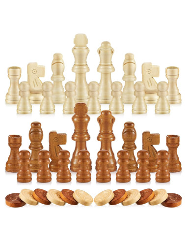 Juego de Ajedrez Clásico 56 Piezas de Madera Skylety