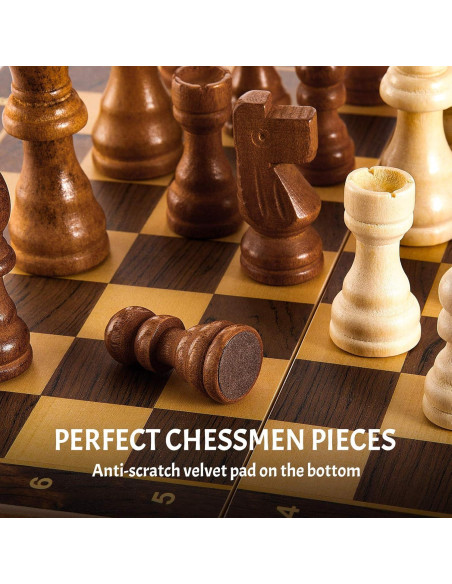 Juego de Ajedrez Clásico 56 Piezas de Madera Skylety