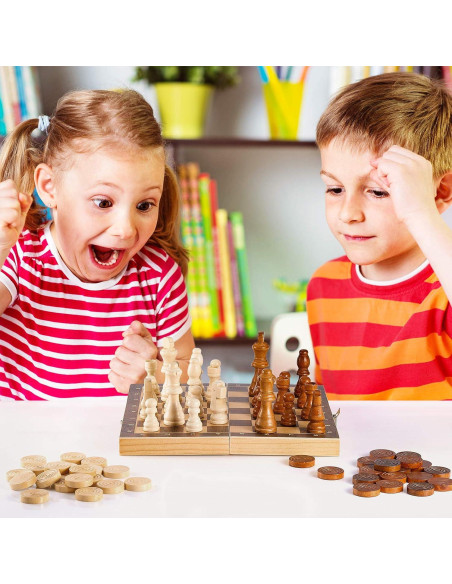 Juego de Ajedrez Clásico 56 Piezas de Madera Skylety