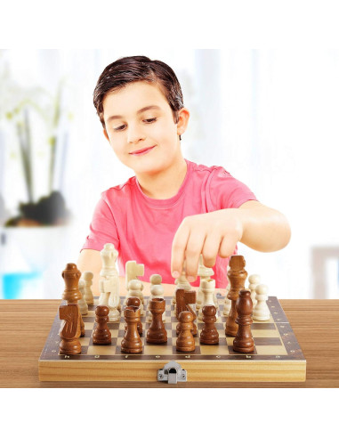 Juego de Ajedrez Clásico 56 Piezas de Madera Skylety