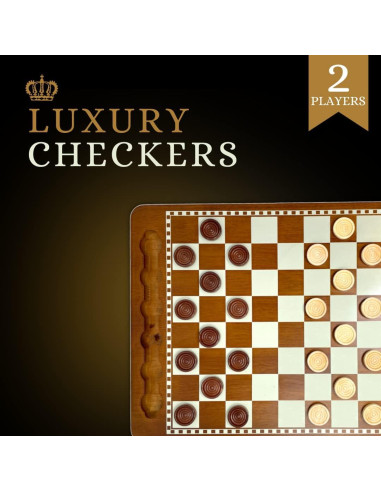 Juego de Damas de Madera Regal Games 24 Piezas 39.37x31.75 cm