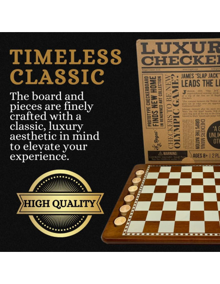 Juego de Damas de Madera Regal Games 24 Piezas 39.37x31.75 cm