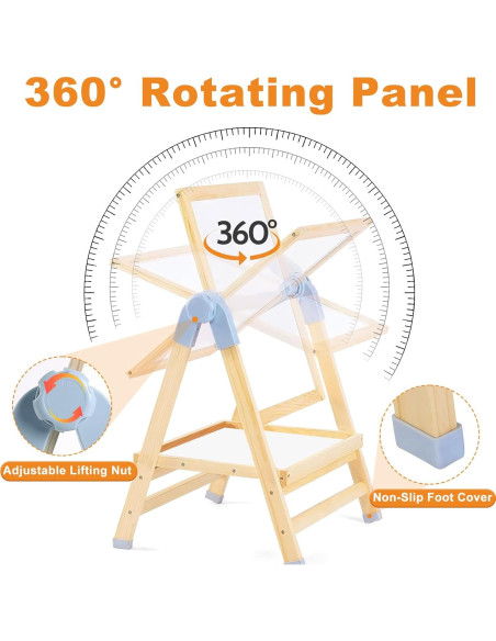 Caballete de Doble Cara Weudear para Niños 4 en 1 Ajustable
