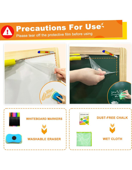 Caballete de Doble Cara Weudear para Niños 4 en 1 Ajustable