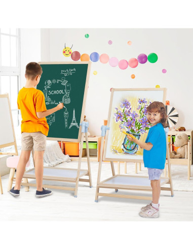 Caballete de Doble Cara Weudear para Niños 4 en 1 Ajustable