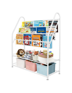 Estantería Infantil Aboxoo Grande Blanca 81.3 cm Metal Organizador