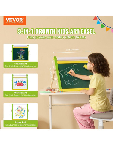 Caballete de Arte Infantil CooFel Doble Cara Pizarra Magnética