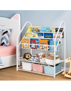 Estantería Infantil Aboxoo Grande Blanca 81.3 cm Metal Organizador 2