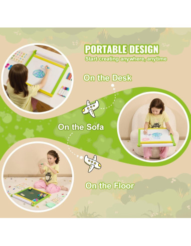 Caballete de Arte Infantil CooFel Doble Cara Pizarra Magnética