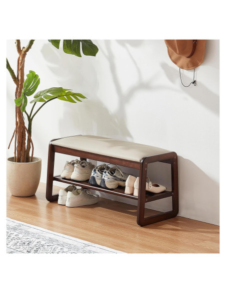 Banco para Zapatos Achicsofar con Cojín 80 cm Beige