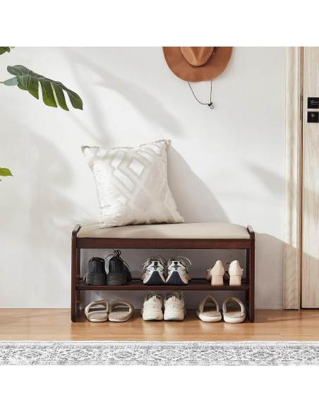 Banco para Zapatos Achicsofar con Cojín 80 cm Beige