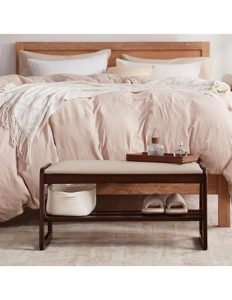 Banco para Zapatos Achicsofar con Cojín 80 cm Beige