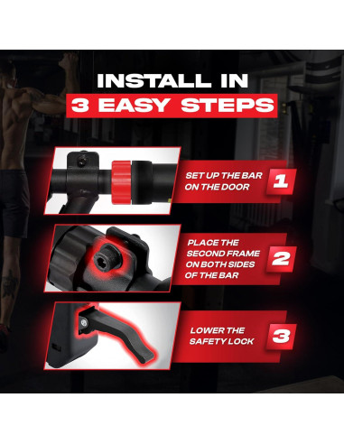 Barra de Dominadas Ajustable CORE FRENZY para Puerta 75.9-95.3 cm