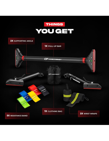 Barra de Dominadas Ajustable CORE FRENZY para Puerta 75.9-95.3 cm