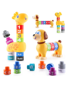 Set de Bloques de Construcción Montessori iPlay, iLearn 12-36 Meses