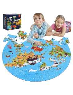 Rompecabezas Redondo Mapa Mundial 70 Piezas NANXJIUR