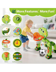 Juguete Deportivo 2 en 1 Aro de Baloncesto y Gol AuroTops 2