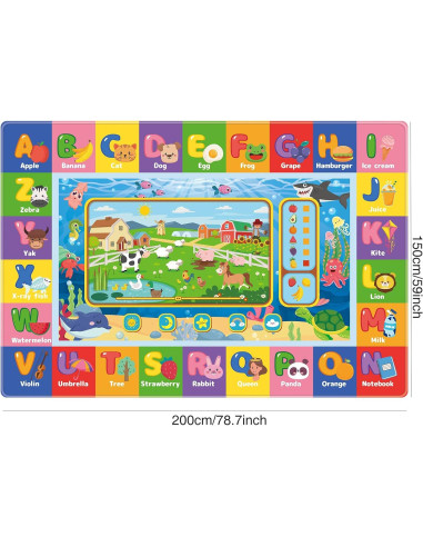 Alfombra de Juego Educativa AKASISRUG 200x150 cm Antideslizante