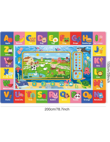 Alfombra de Juego Educativa AKASISRUG 200x150 cm Antideslizante